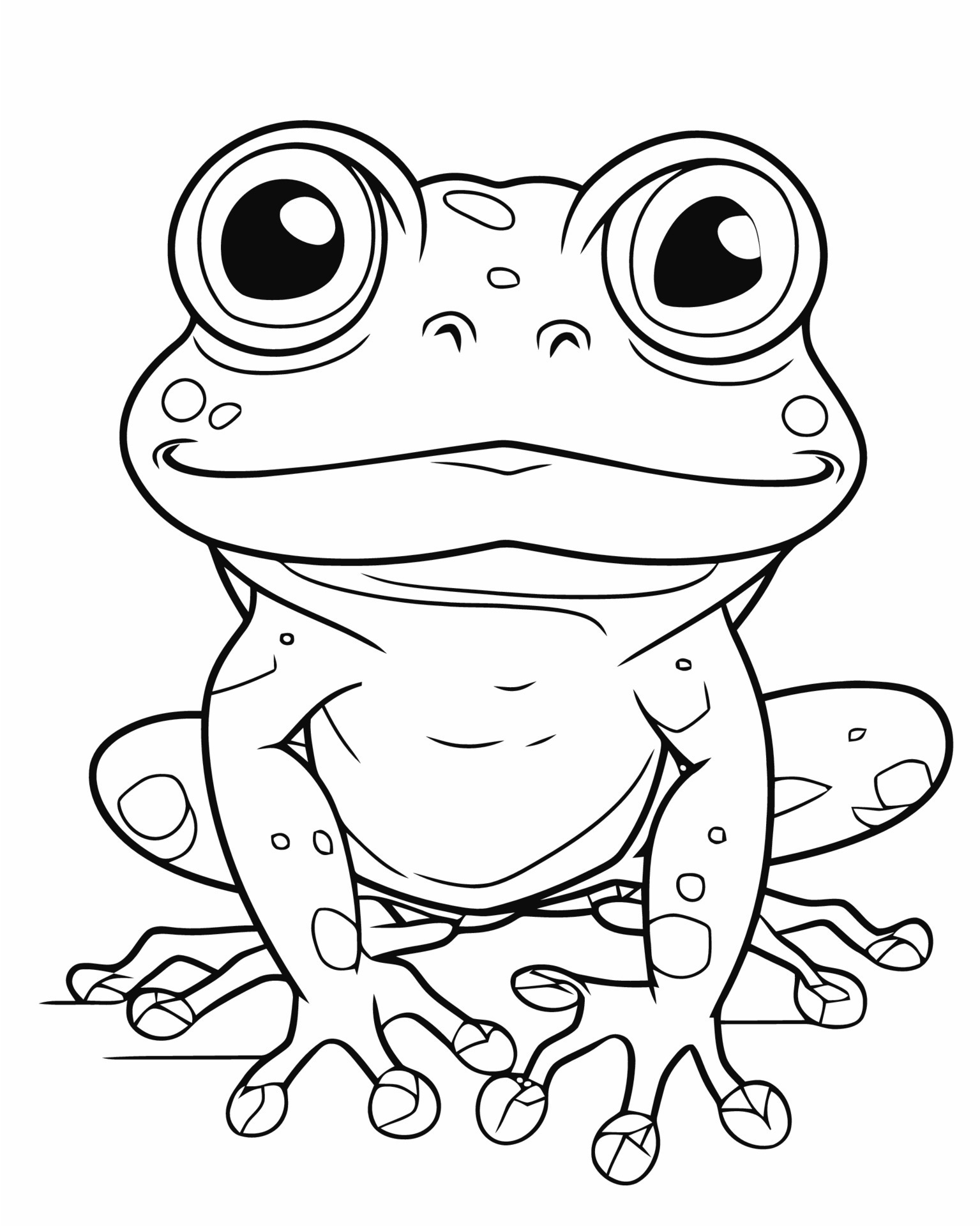 190+ Frog Coloring Page Designs 26