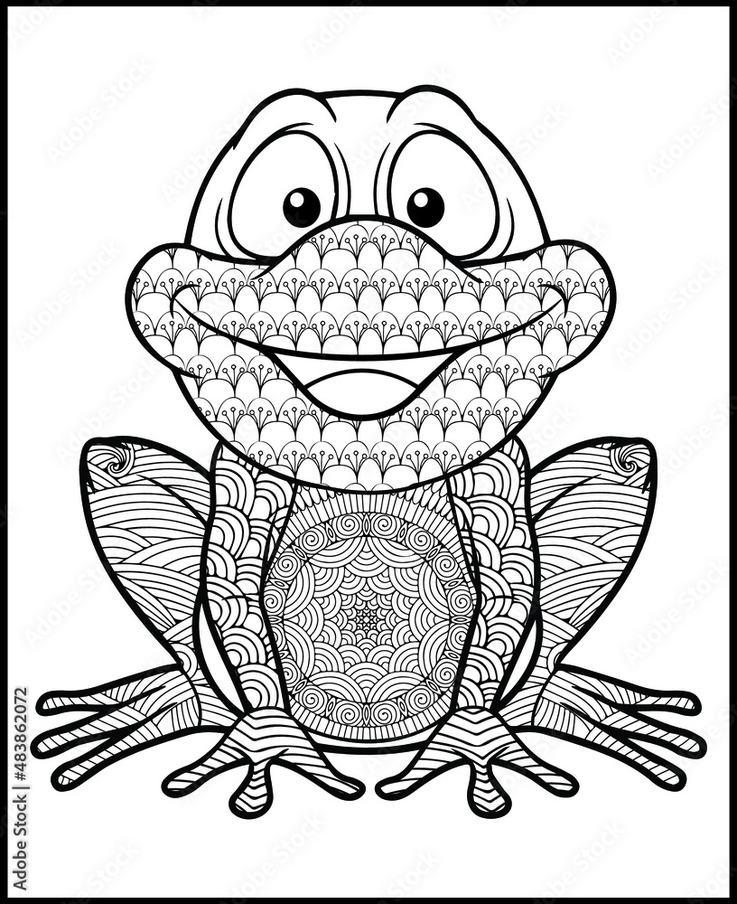 190+ Frog Coloring Page Designs 32