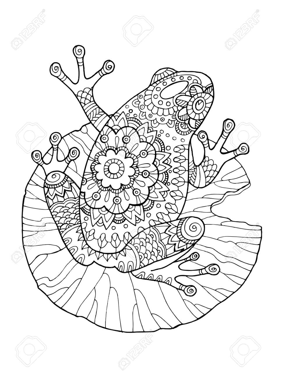 190+ Frog Coloring Page Designs 34