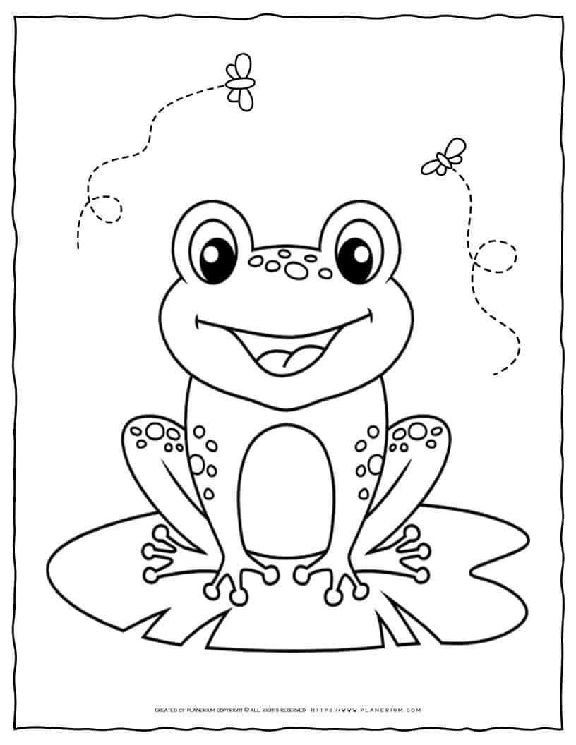 190+ Frog Coloring Page Designs 35