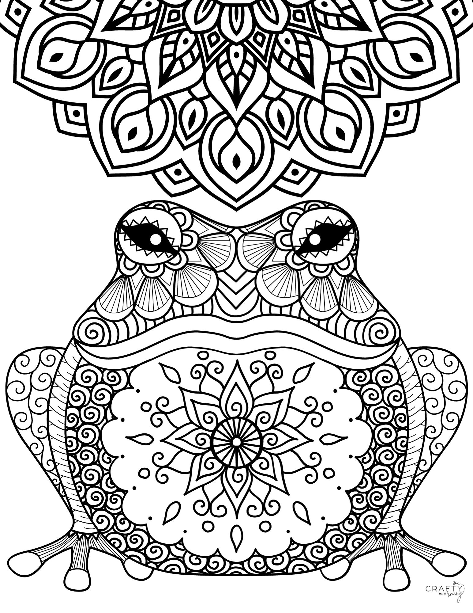 190+ Frog Coloring Page Designs 38