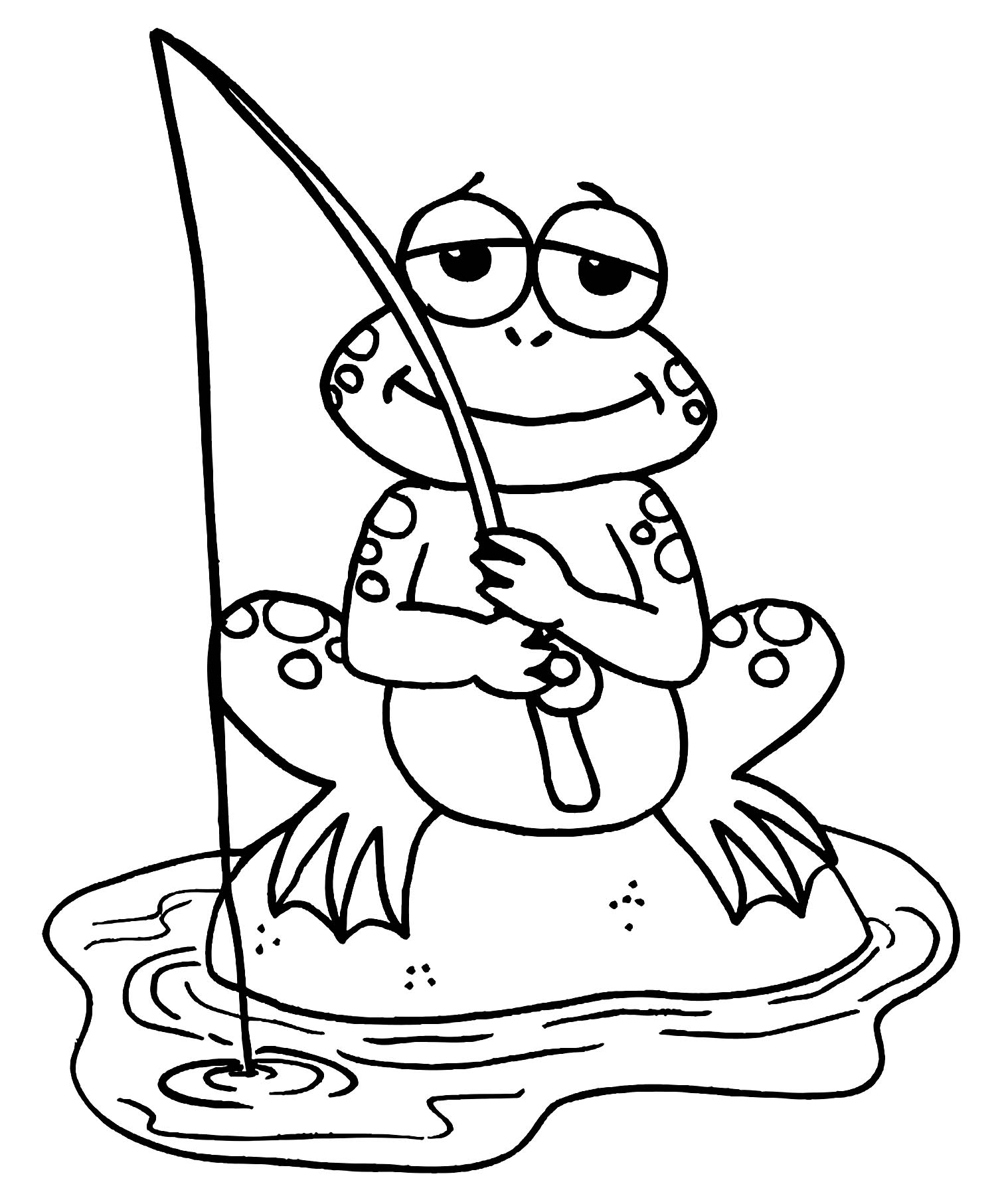 190+ Frog Coloring Page Designs 42