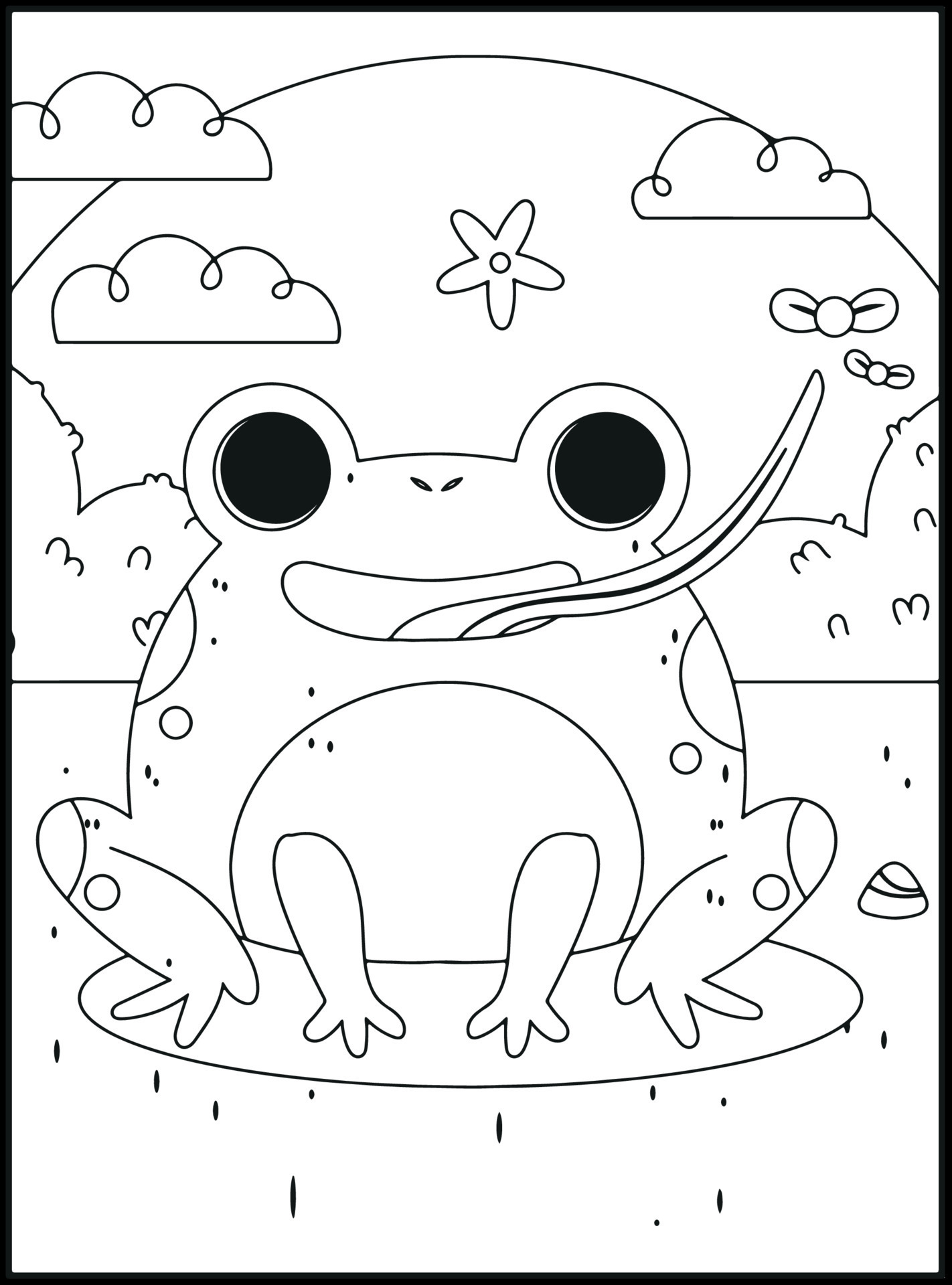 190+ Frog Coloring Page Designs 45