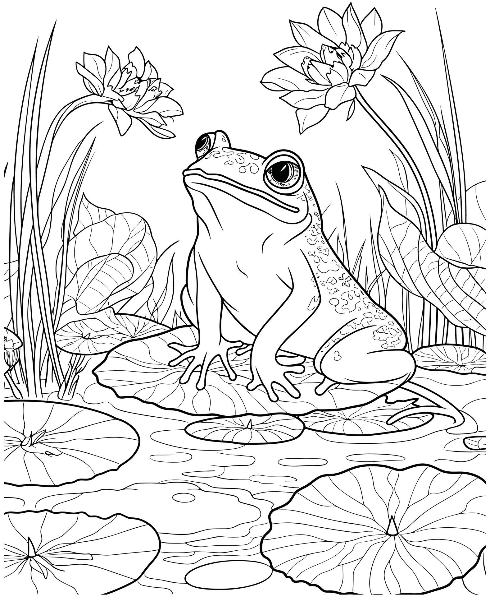 190+ Frog Coloring Page Designs 5