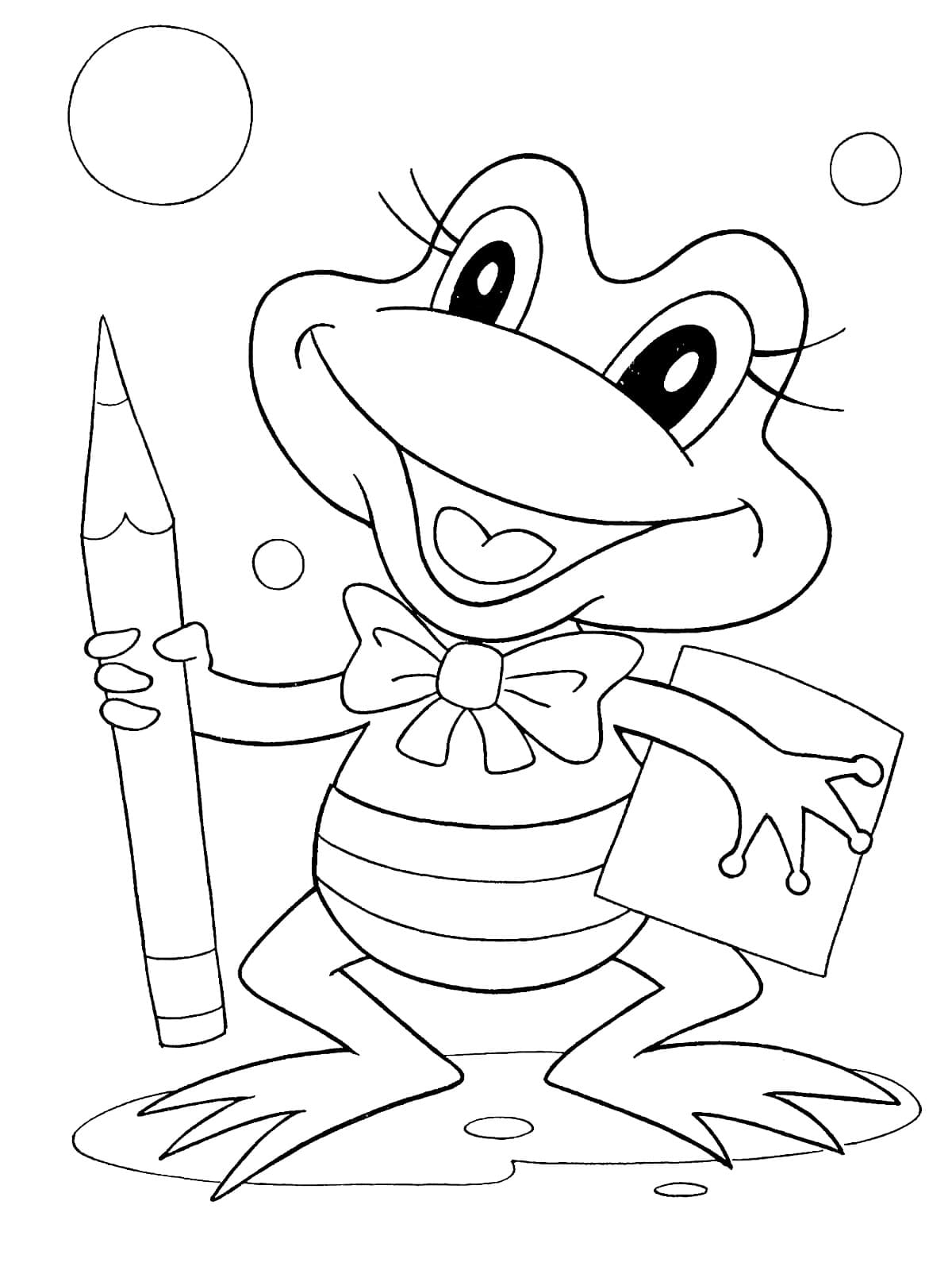 190+ Frog Coloring Page Designs 57