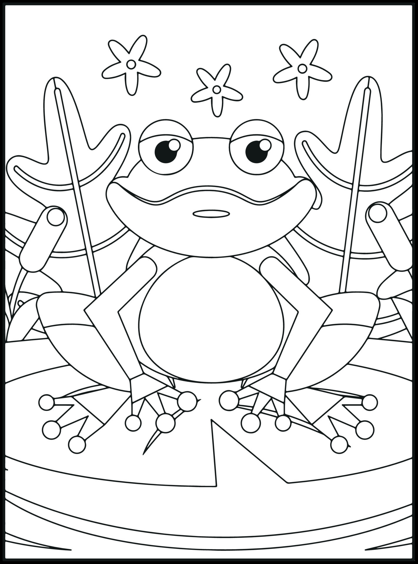 190+ Frog Coloring Page Designs 64