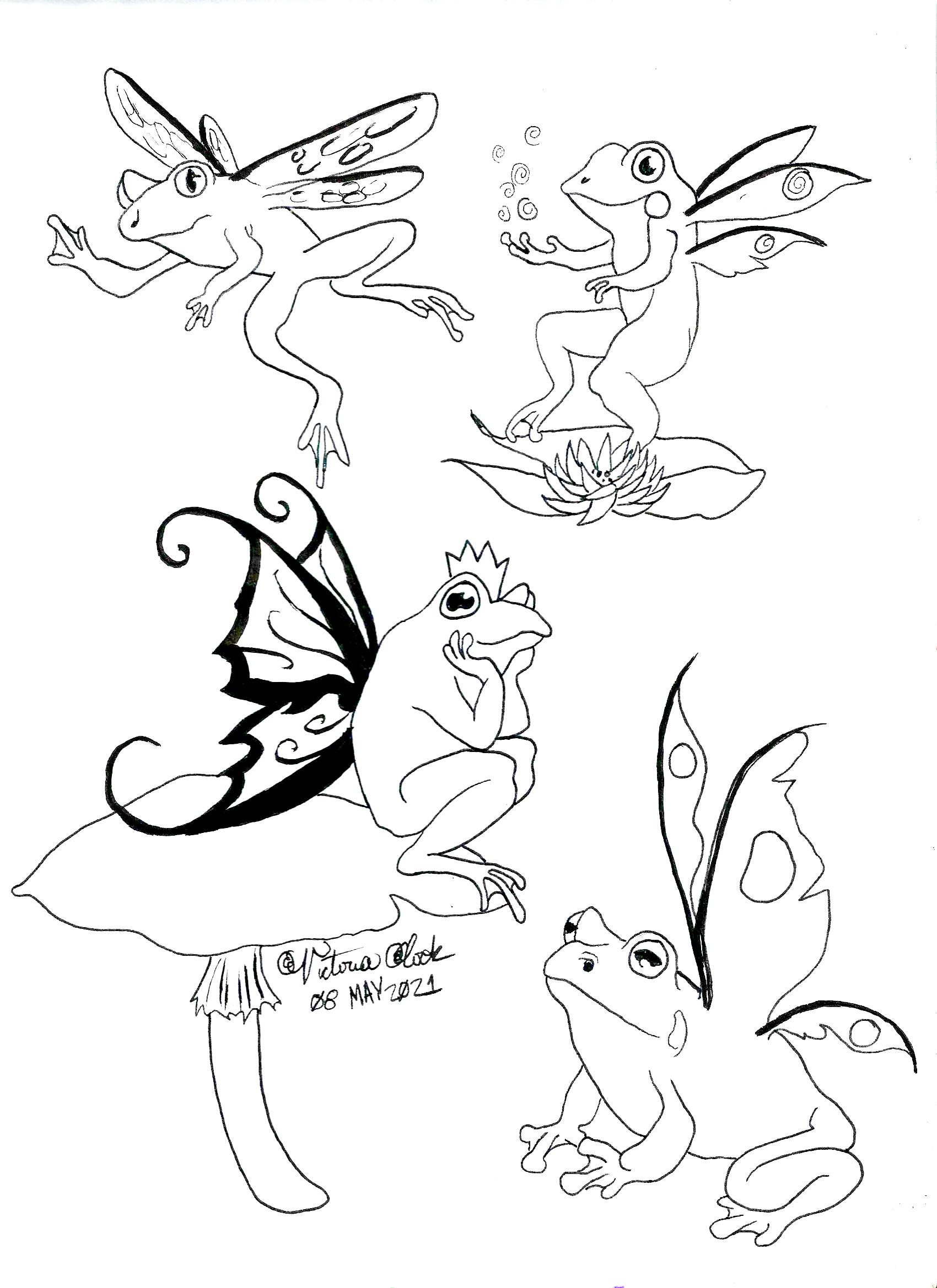 190+ Frog Coloring Page Designs 65