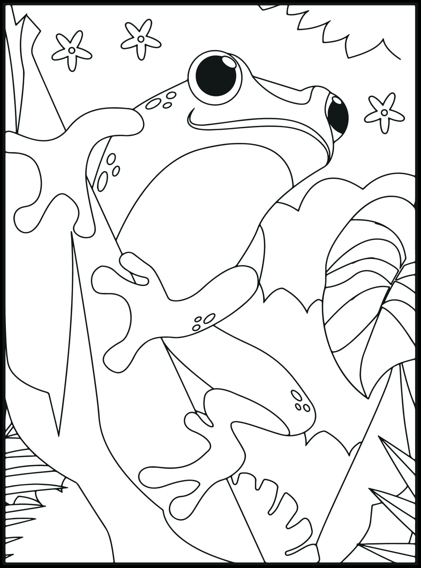 190+ Frog Coloring Page Designs 7