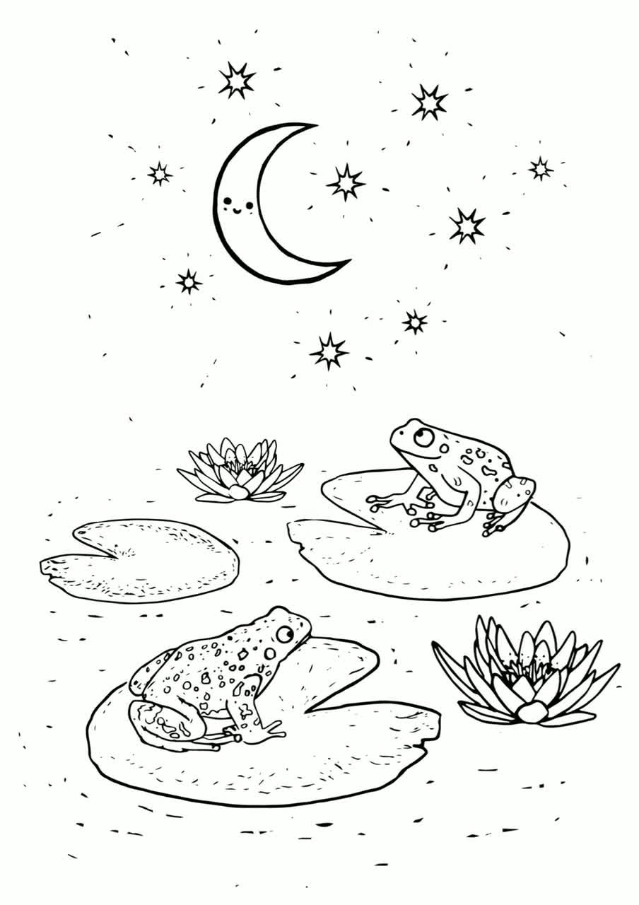 190+ Frog Coloring Page Designs 83