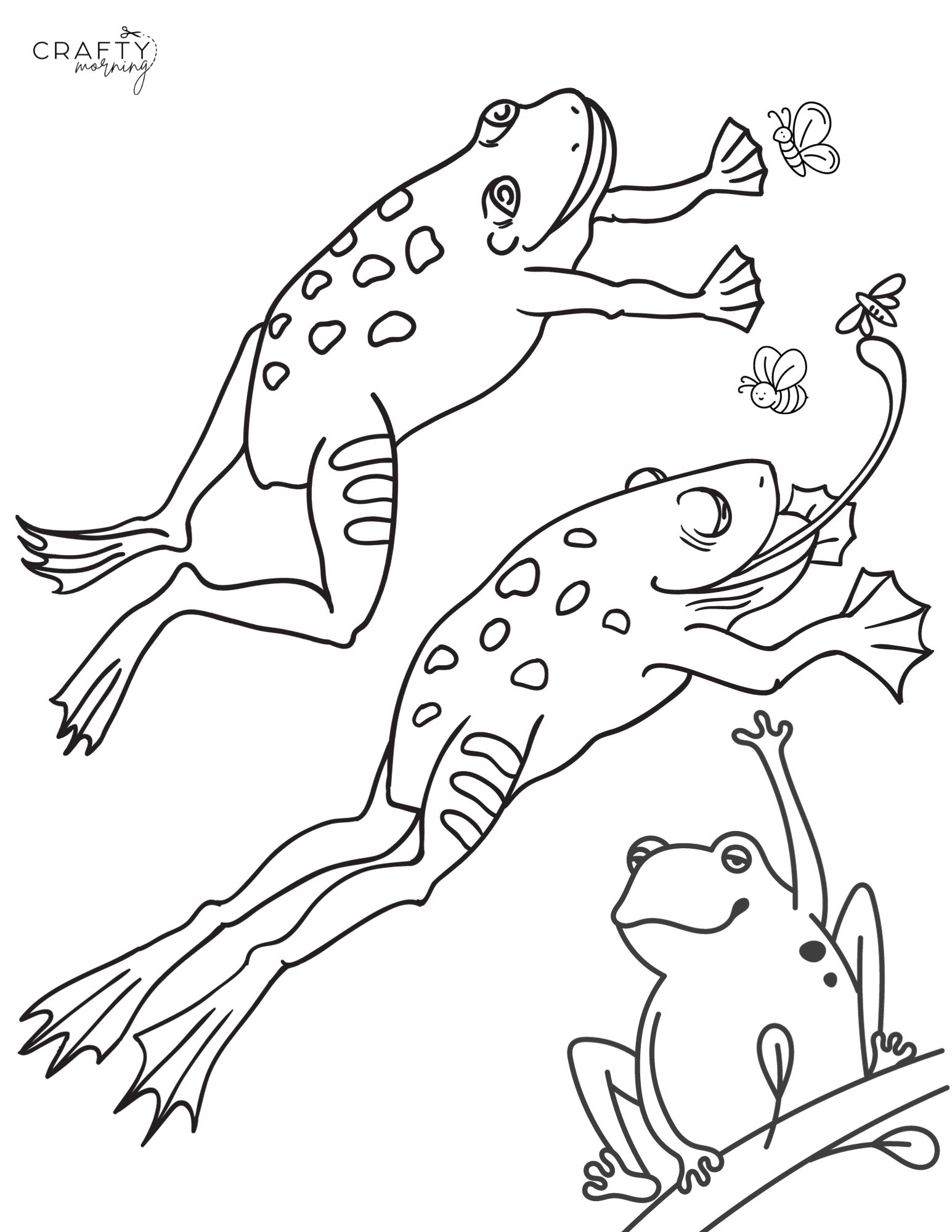 190+ Frog Coloring Page Designs 84