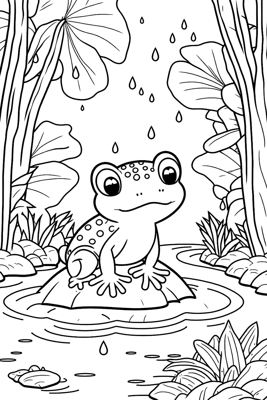 190+ Frog Coloring Page Designs 85