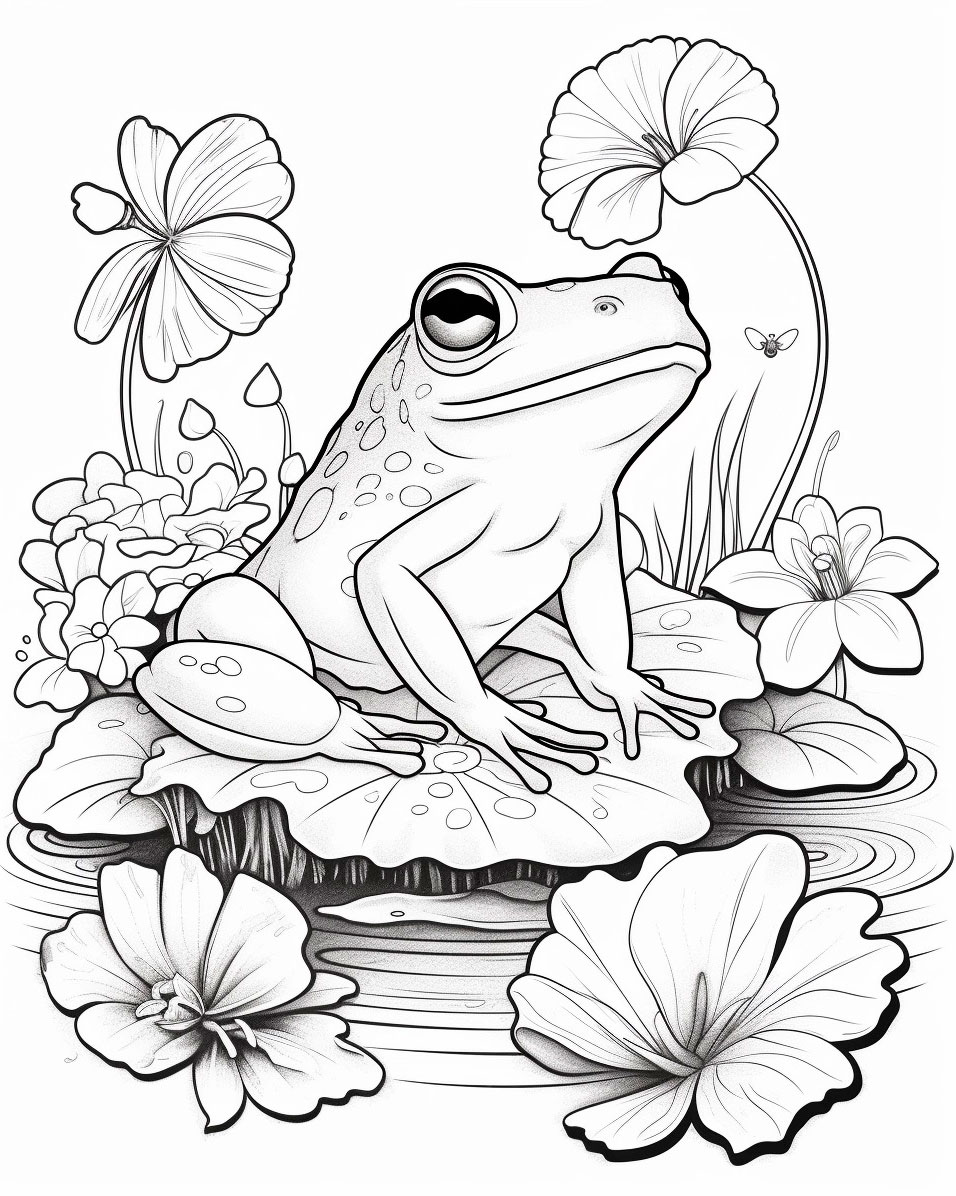 190+ Frog Coloring Page Designs 86