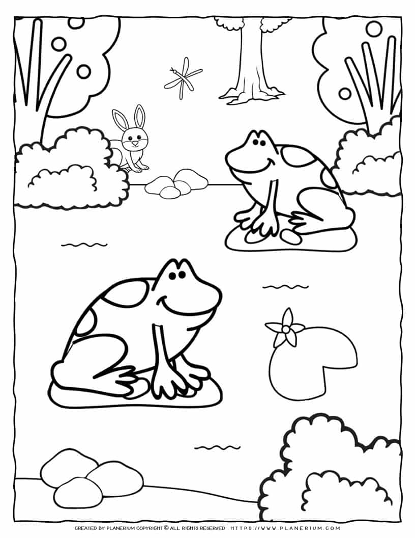 190+ Frog Coloring Page Designs 89