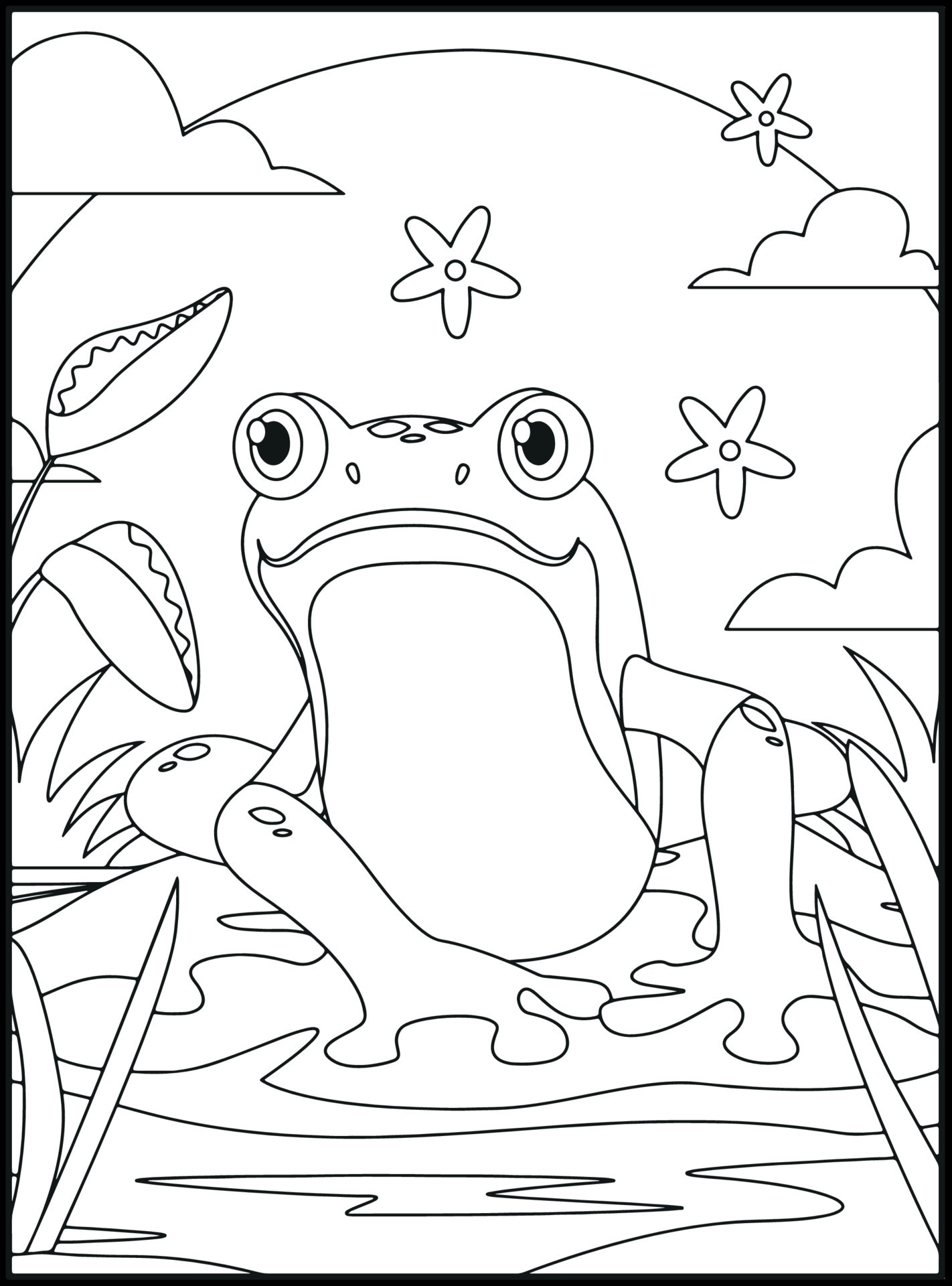 190+ Frog Coloring Page Designs 91