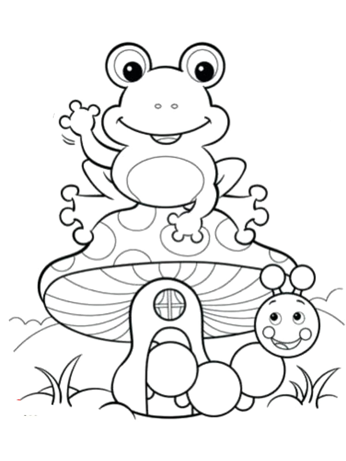 190+ Frog Coloring Page Designs 92