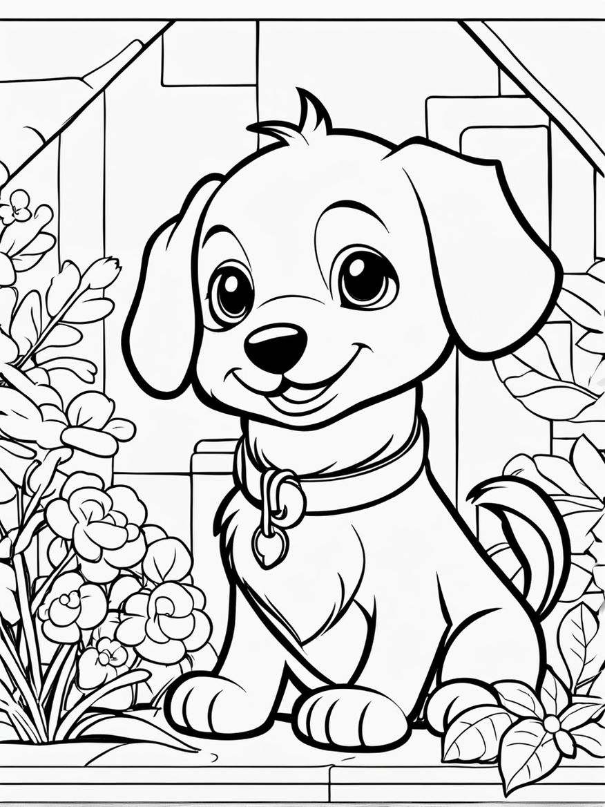 195+ Coloring Pages of Cute Puppies Printable 103