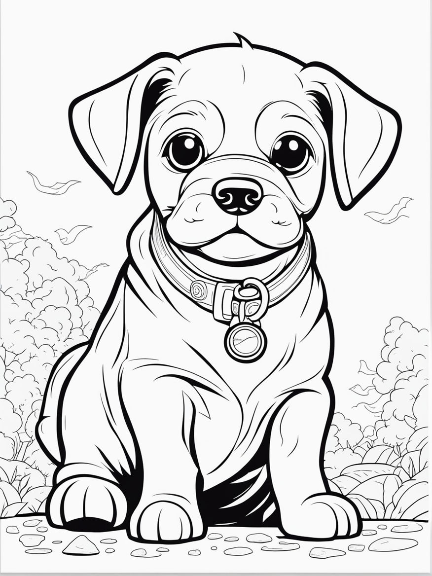 195+ Coloring Pages of Cute Puppies Printable 11