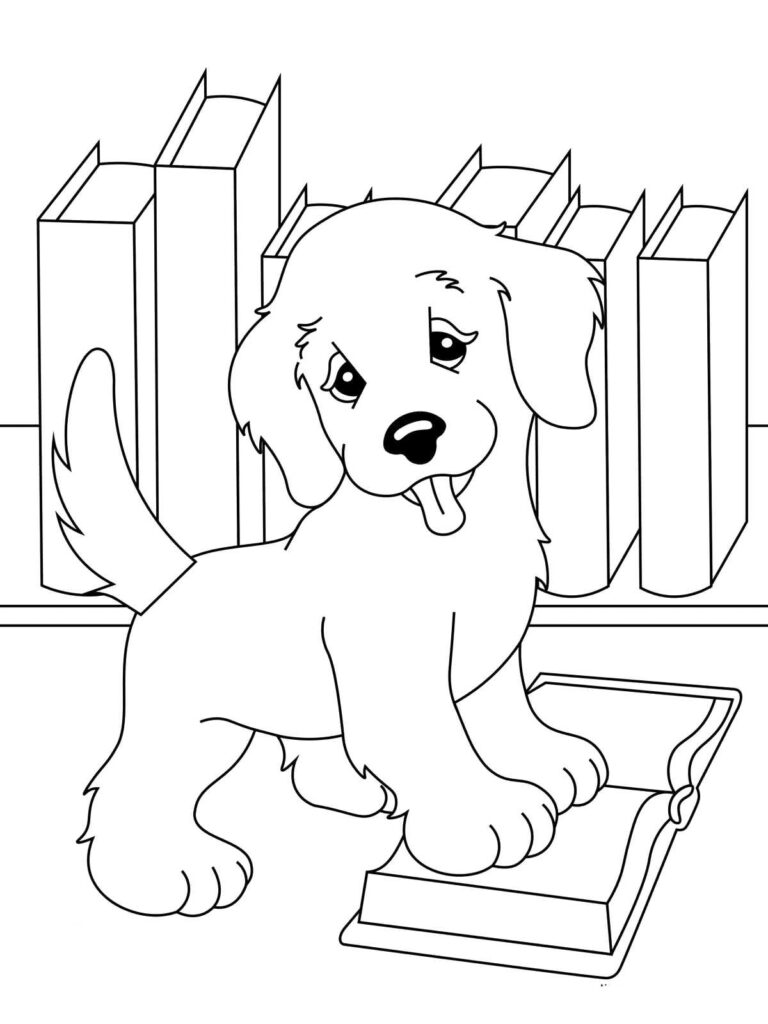 195+ Coloring Pages of Cute Puppies Printable 128