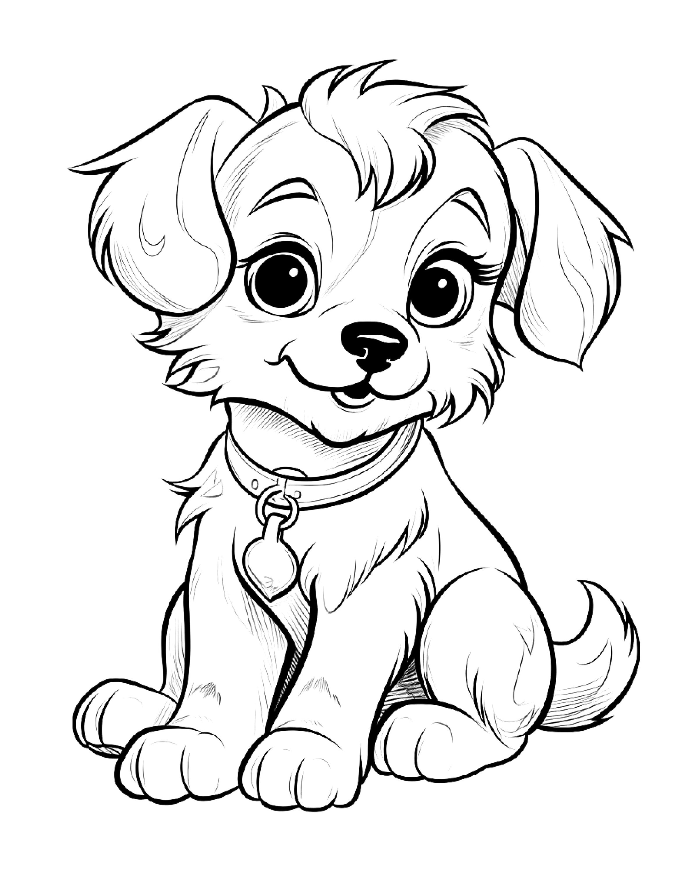 195+ Coloring Pages of Cute Puppies Printable 15