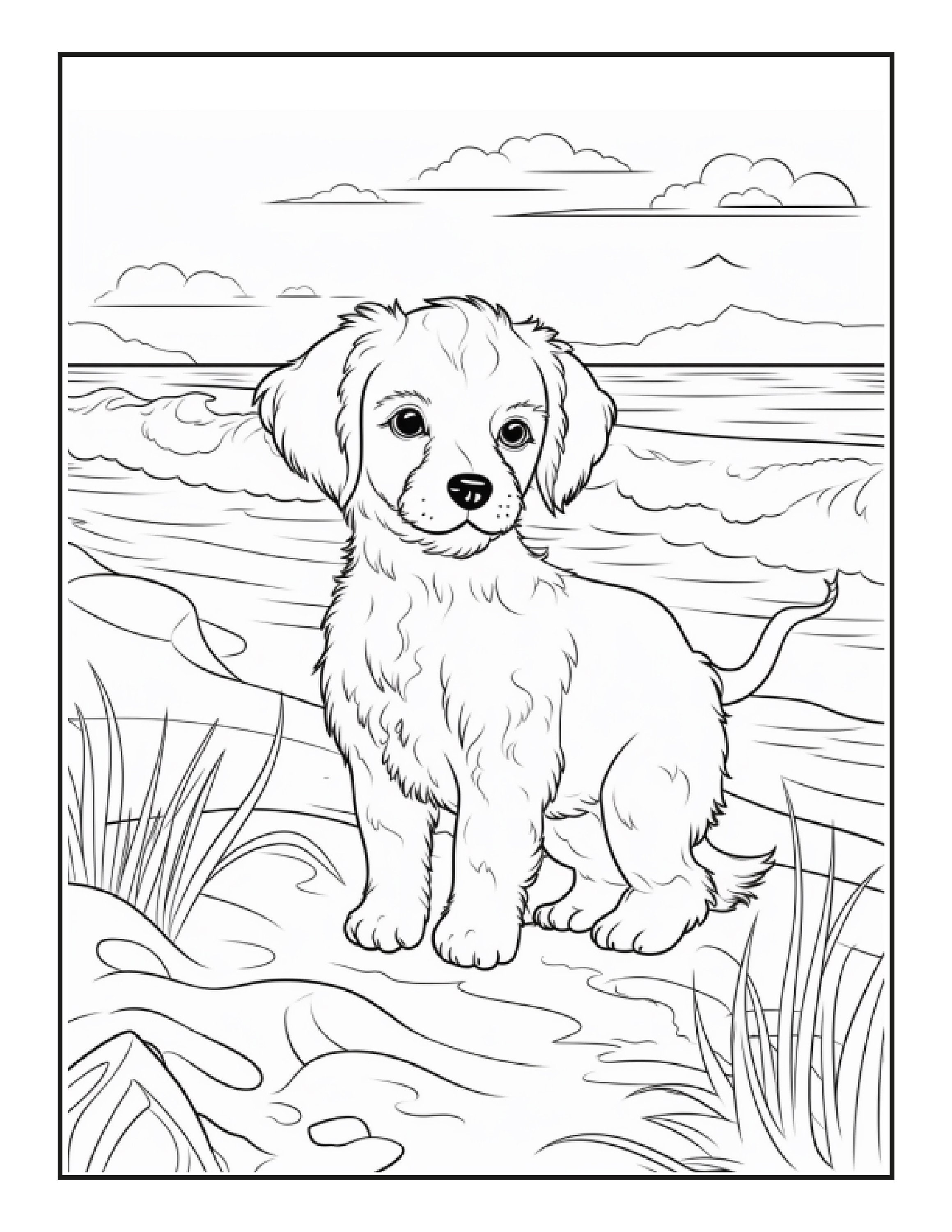 195+ Coloring Pages of Cute Puppies Printable 171