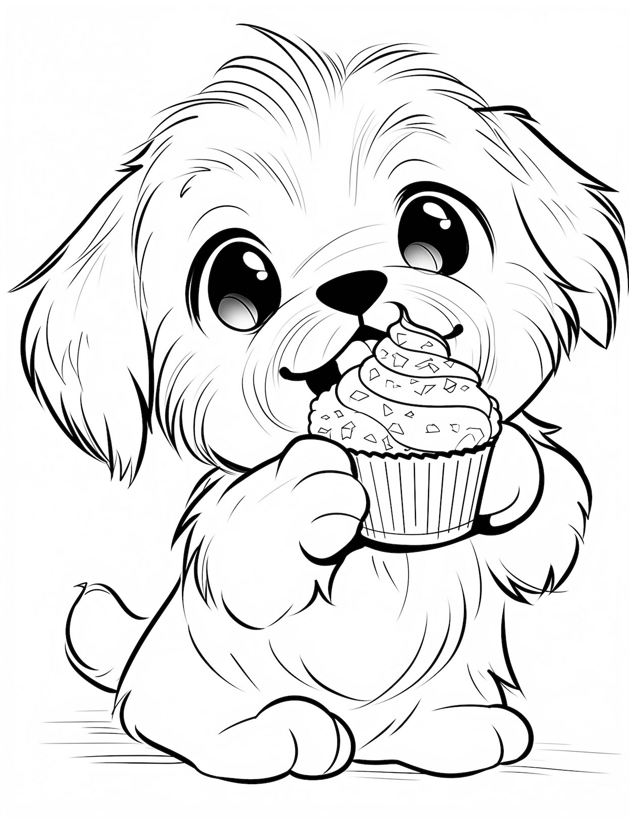 195+ Coloring Pages of Cute Puppies Printable 19