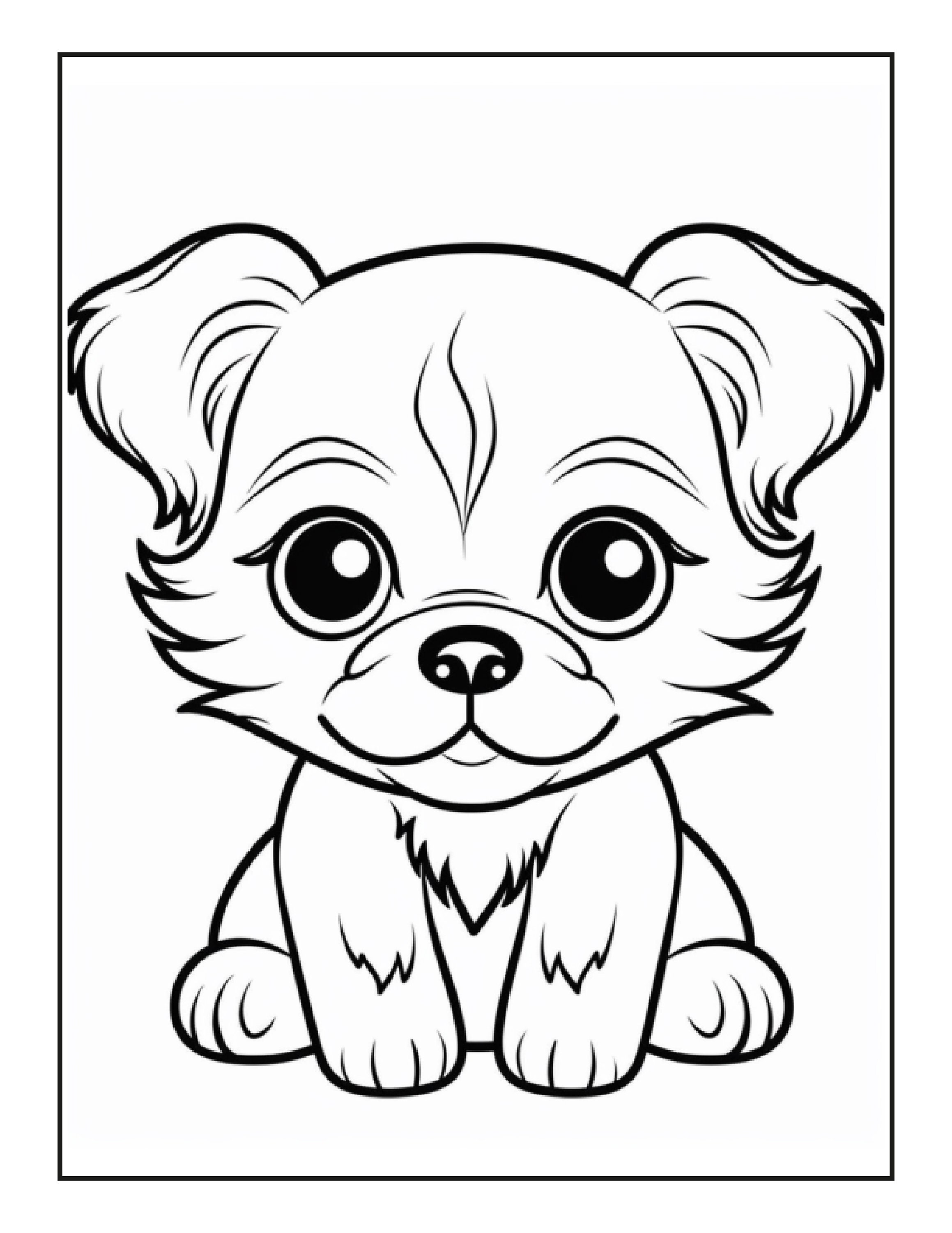 195+ Coloring Pages of Cute Puppies Printable 192