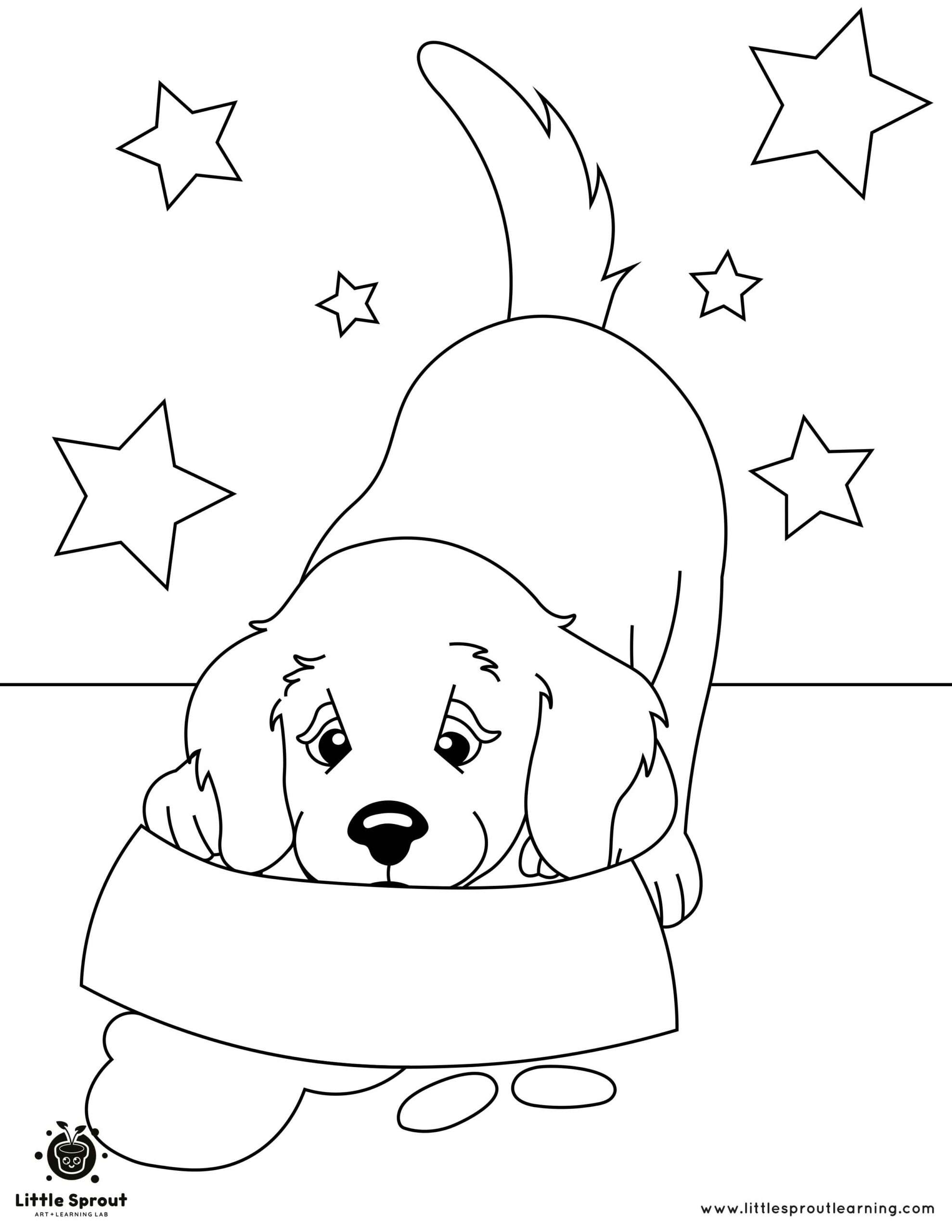 195+ Coloring Pages of Cute Puppies Printable 27