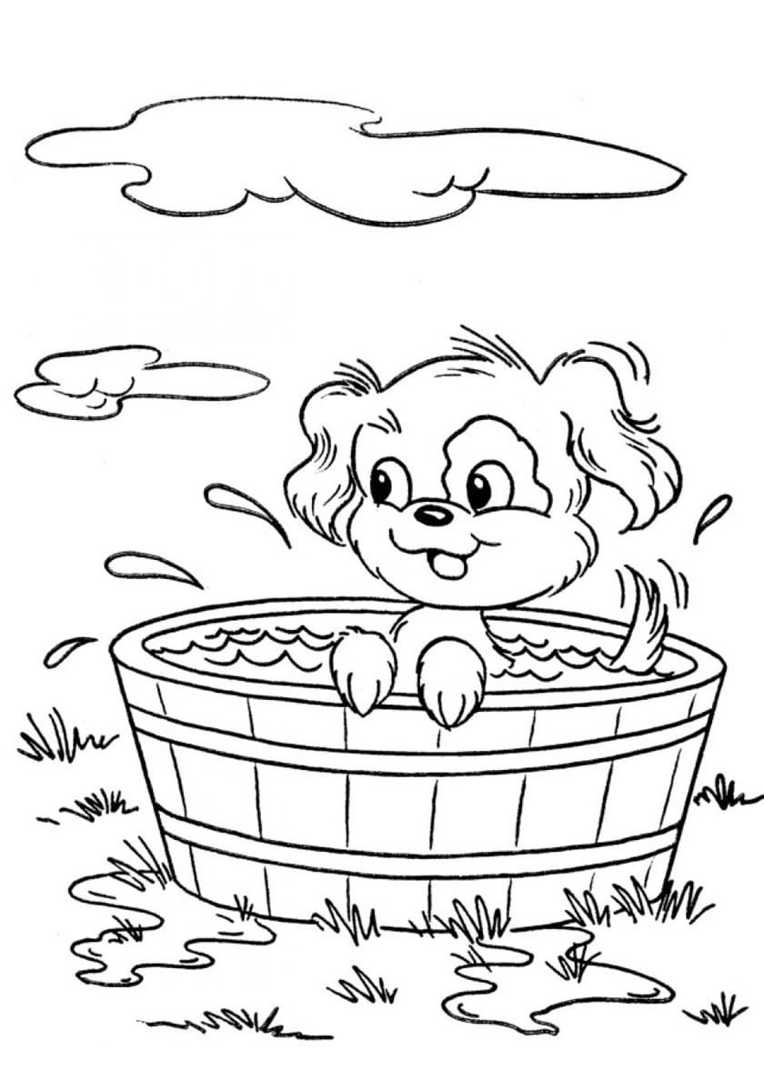 195+ Coloring Pages of Cute Puppies Printable 28