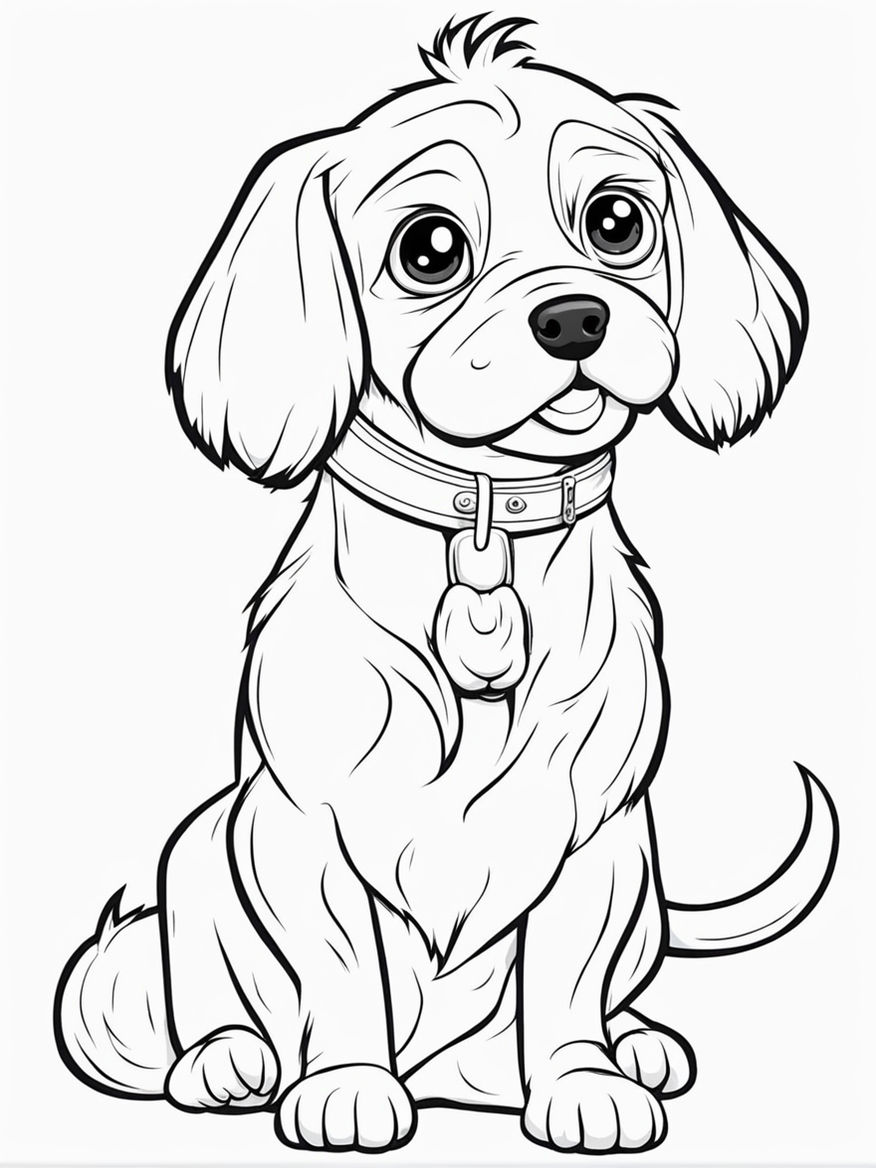 195+ Coloring Pages of Cute Puppies Printable 3