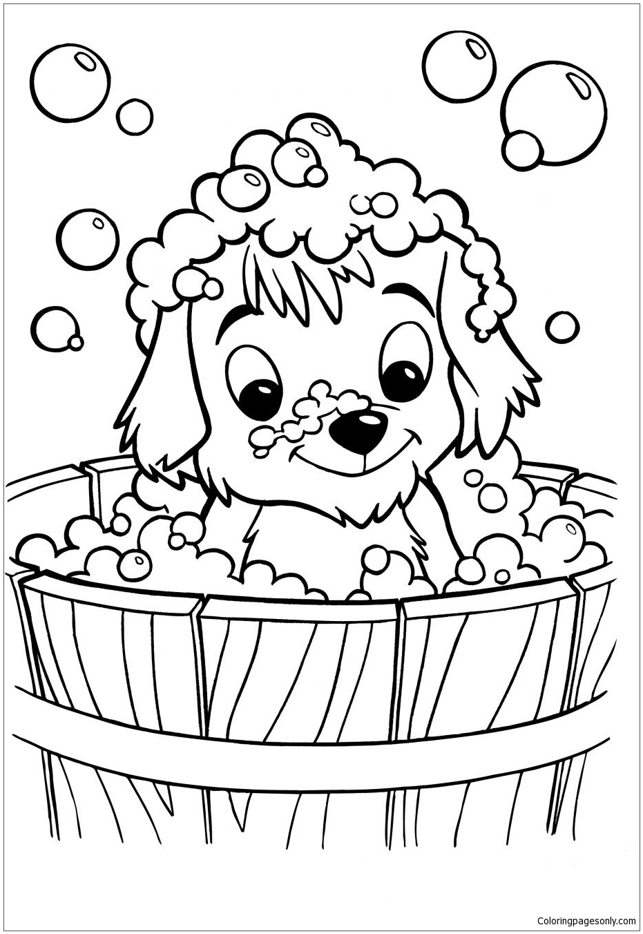 195+ Coloring Pages of Cute Puppies Printable 30