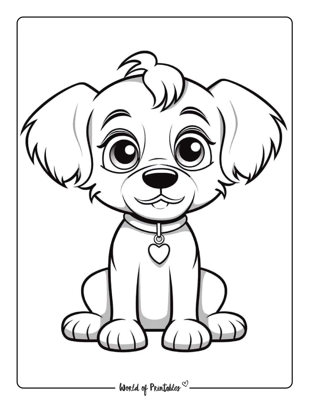 195+ Coloring Pages of Cute Puppies Printable 36