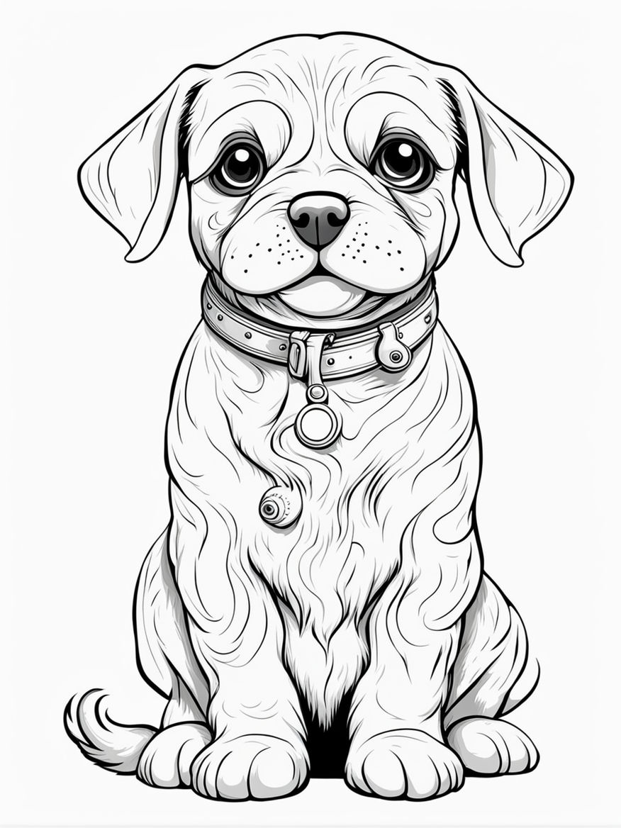 195+ Coloring Pages of Cute Puppies Printable 39