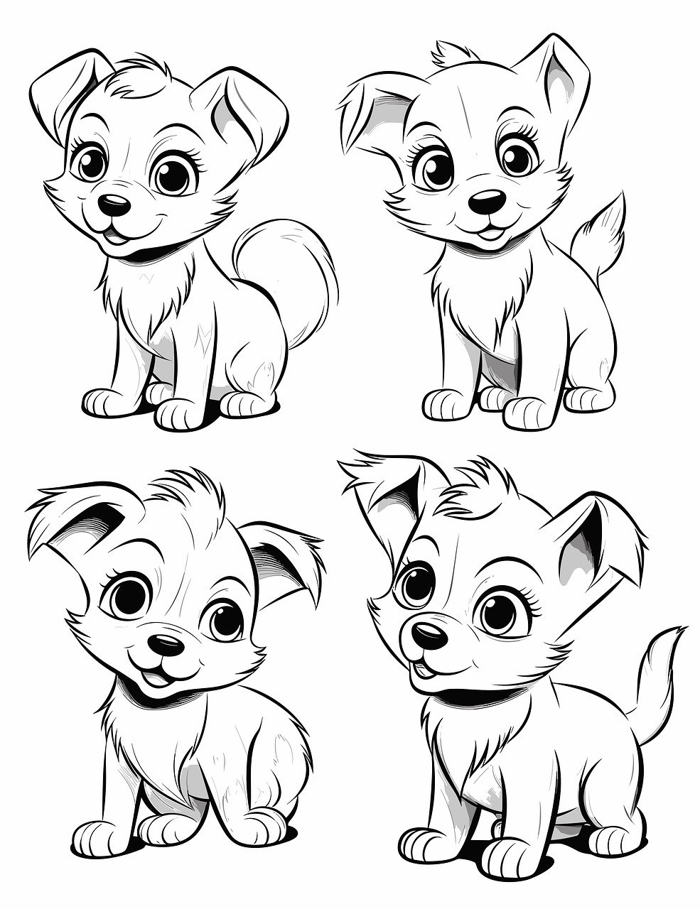 195+ Coloring Pages of Cute Puppies Printable 44