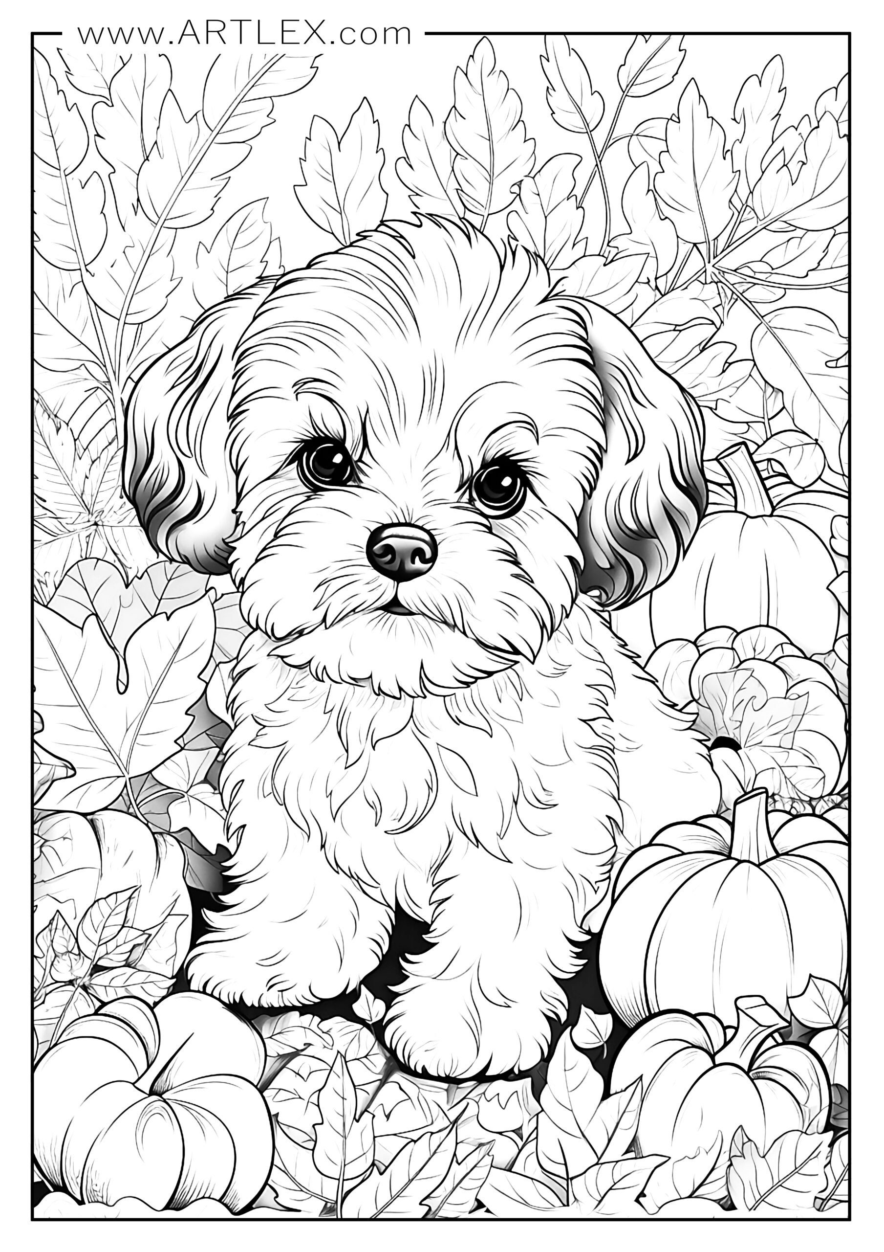 195+ Coloring Pages of Cute Puppies Printable 54