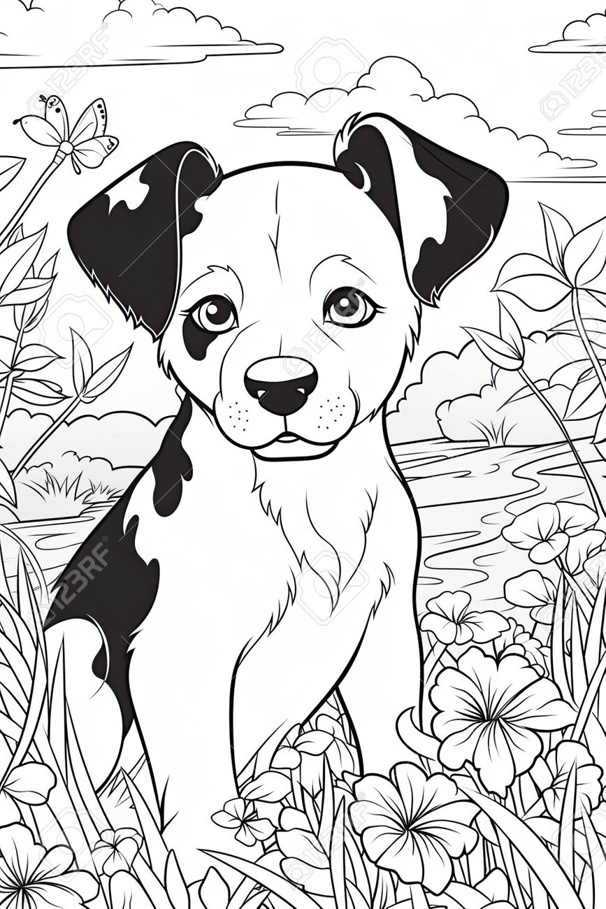 195+ Coloring Pages of Cute Puppies Printable 76