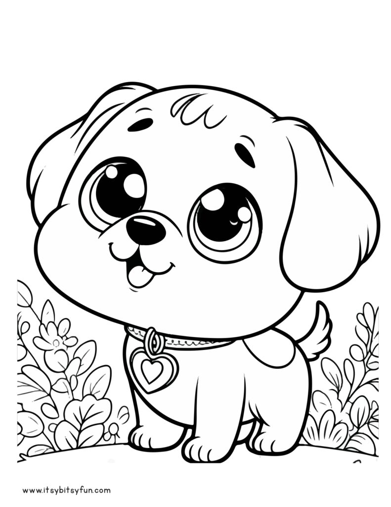 195+ Coloring Pages of Cute Puppies Printable 79