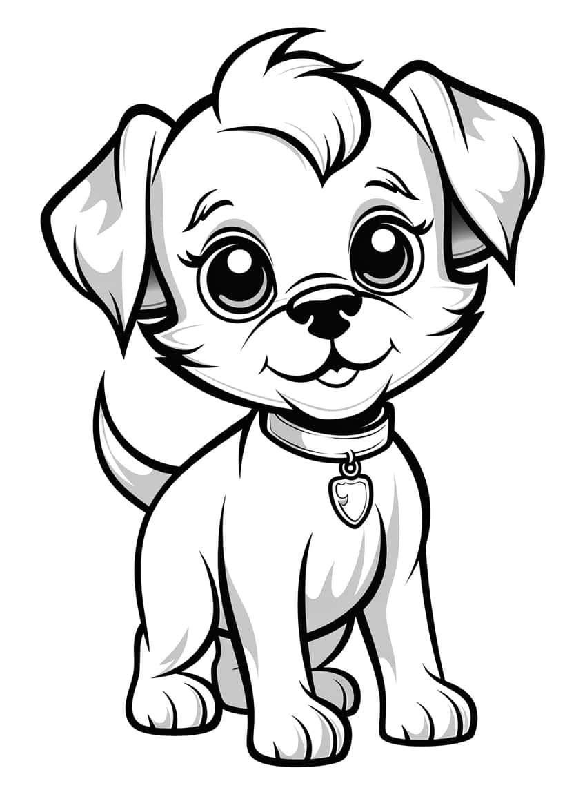 195+ Coloring Pages of Cute Puppies Printable 81