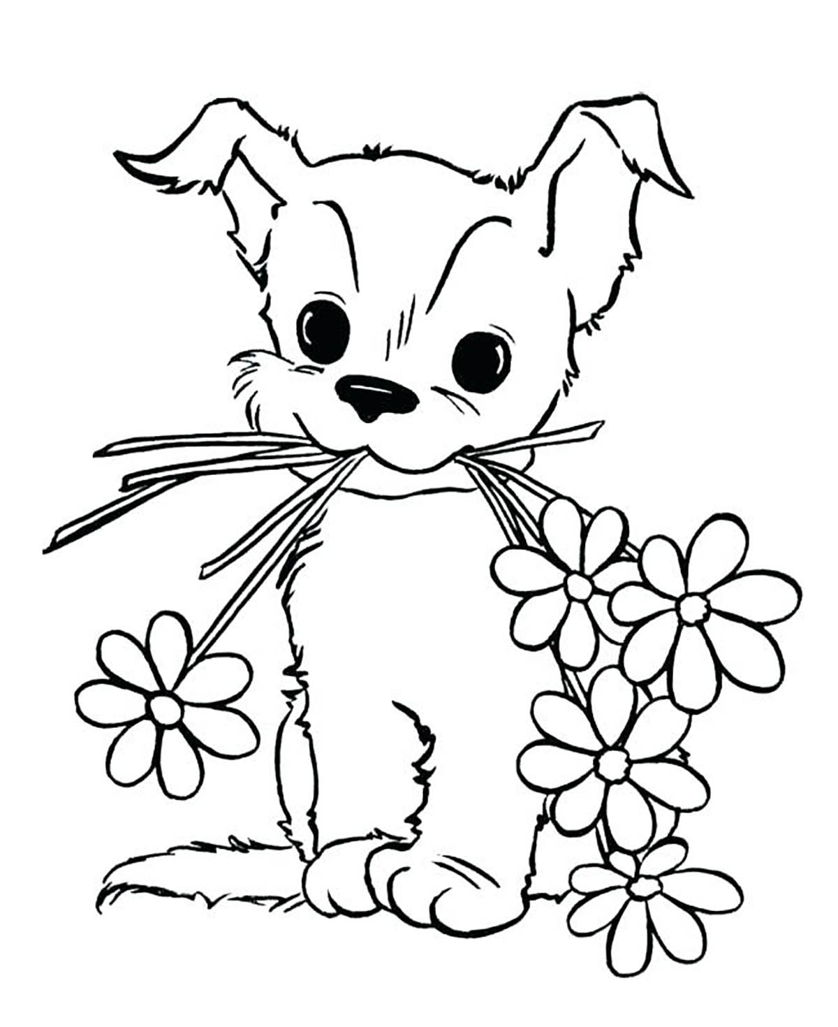 195+ Coloring Pages of Cute Puppies Printable 84