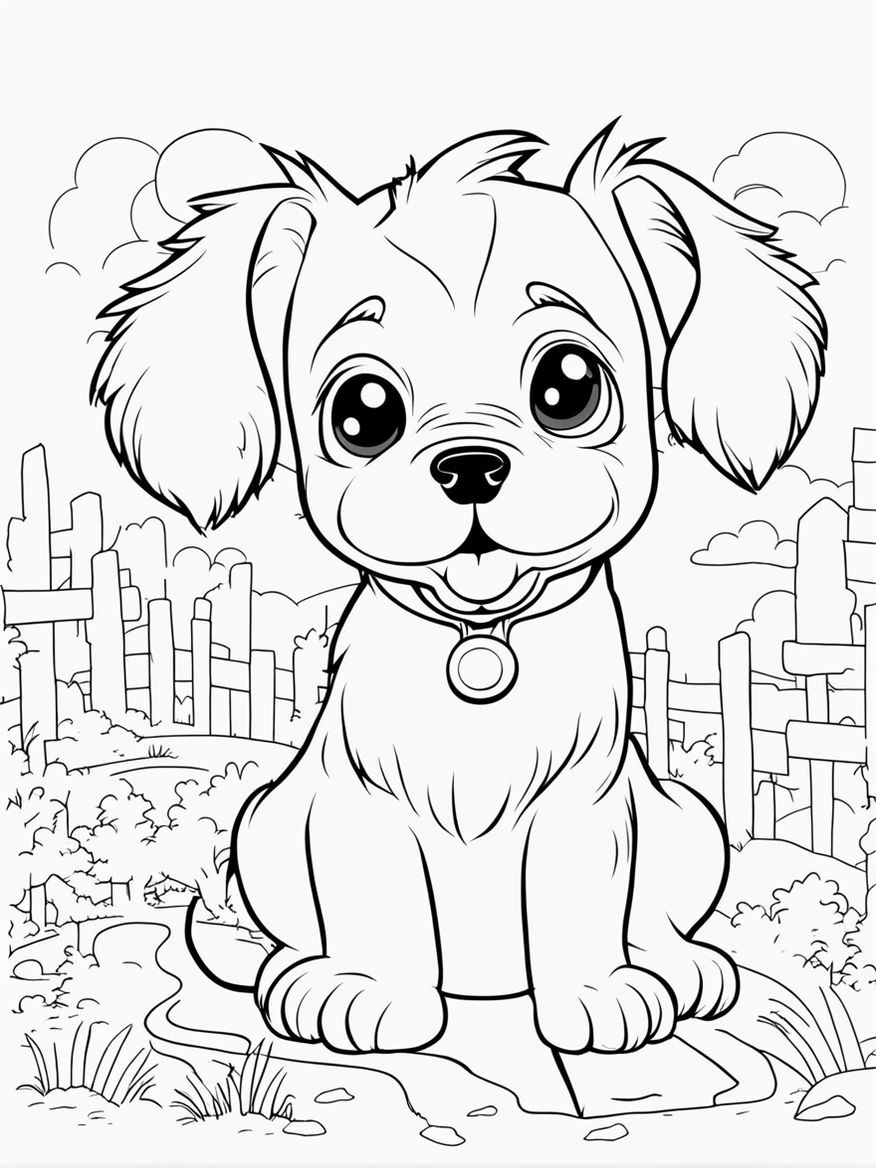 195+ Coloring Pages of Cute Puppies Printable 89