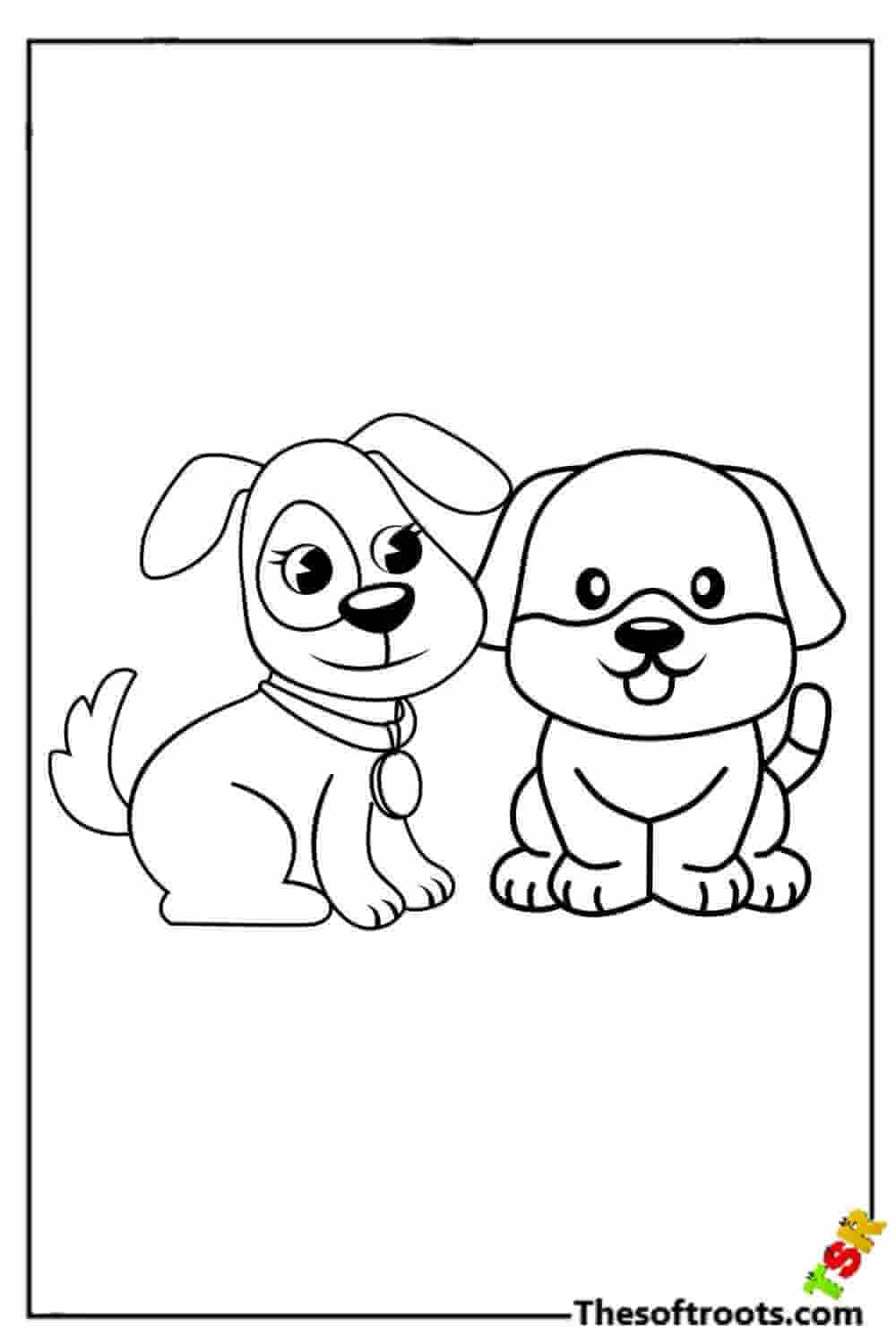 195+ Coloring Pages of Cute Puppies Printable 9