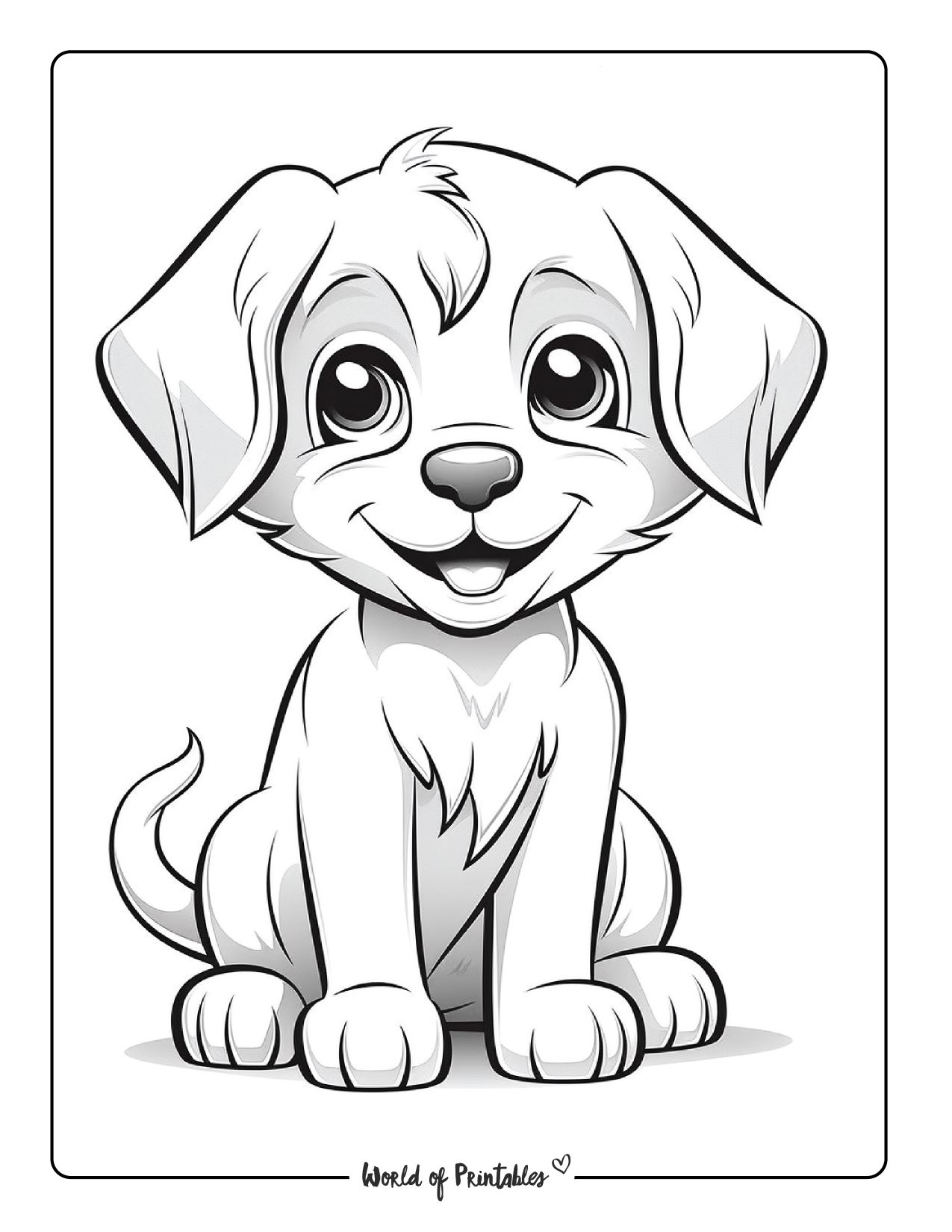 195+ Coloring Pages of Cute Puppies Printable 90