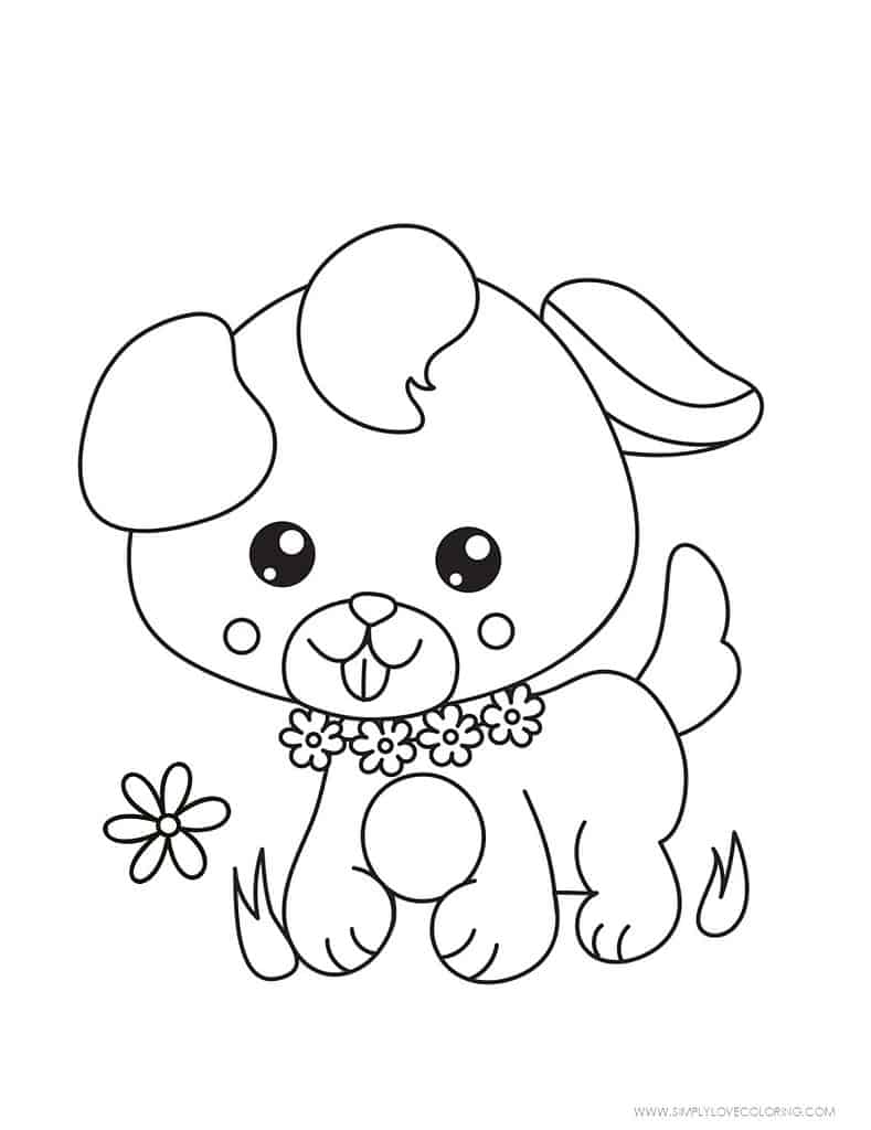 195+ Coloring Pages of Cute Puppies Printable 92