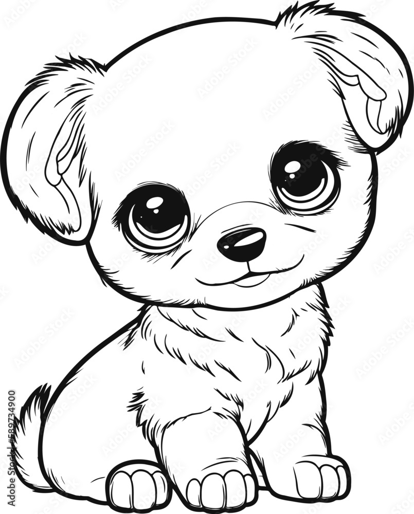 195+ Coloring Pages of Cute Puppies Printable 93