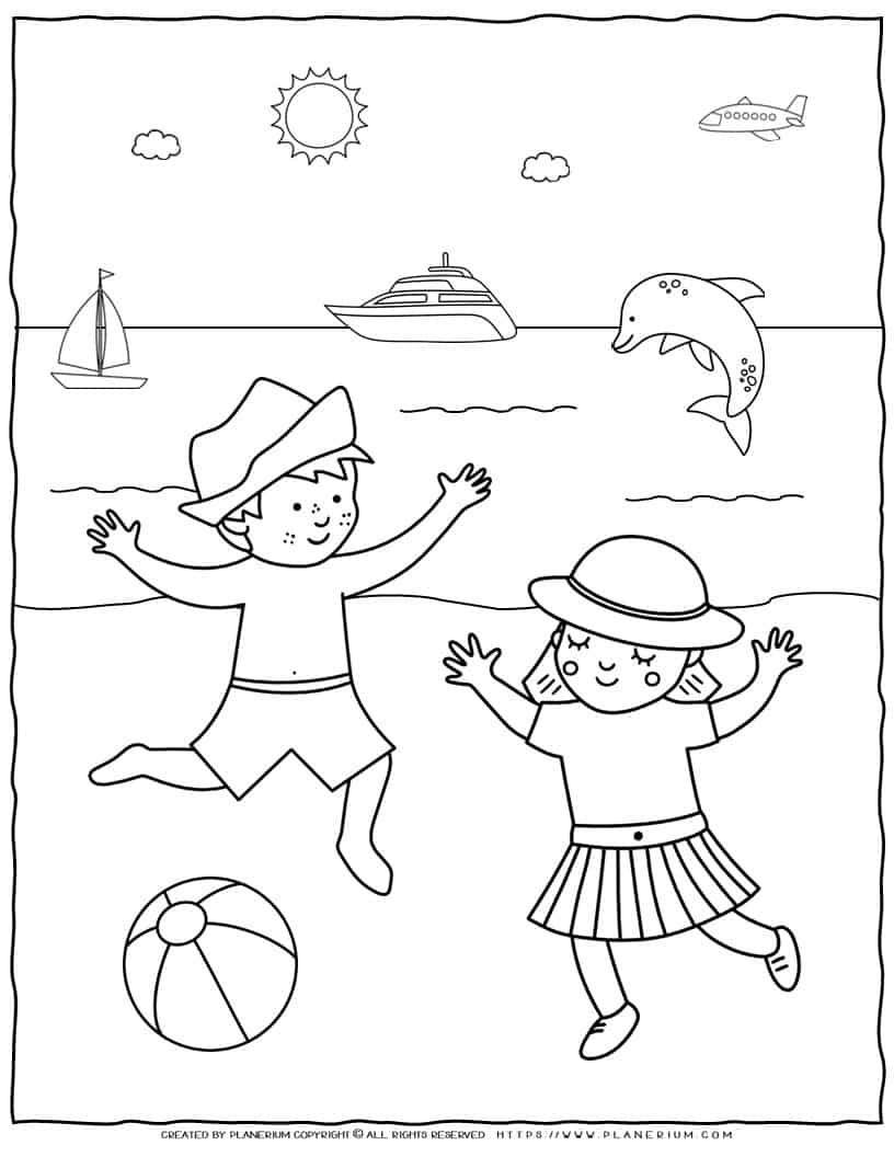 200 Beach Coloring Pages Free Printable 10