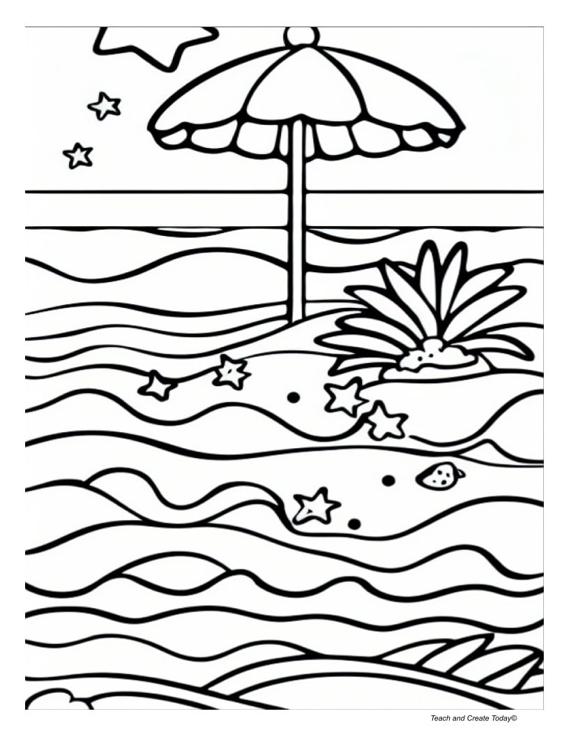 200 Beach Coloring Pages Free Printable 100