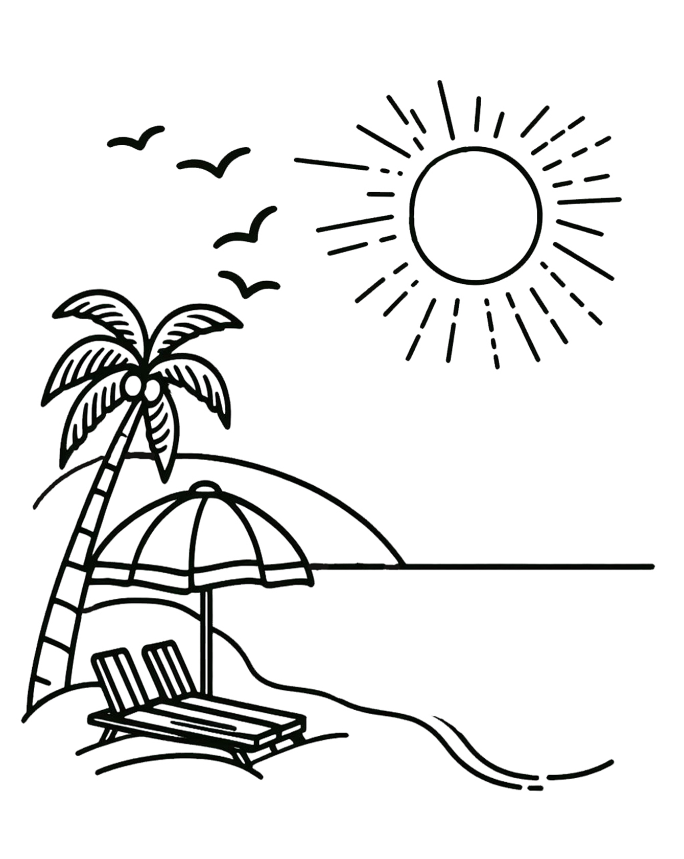 200 Beach Coloring Pages Free Printable 106