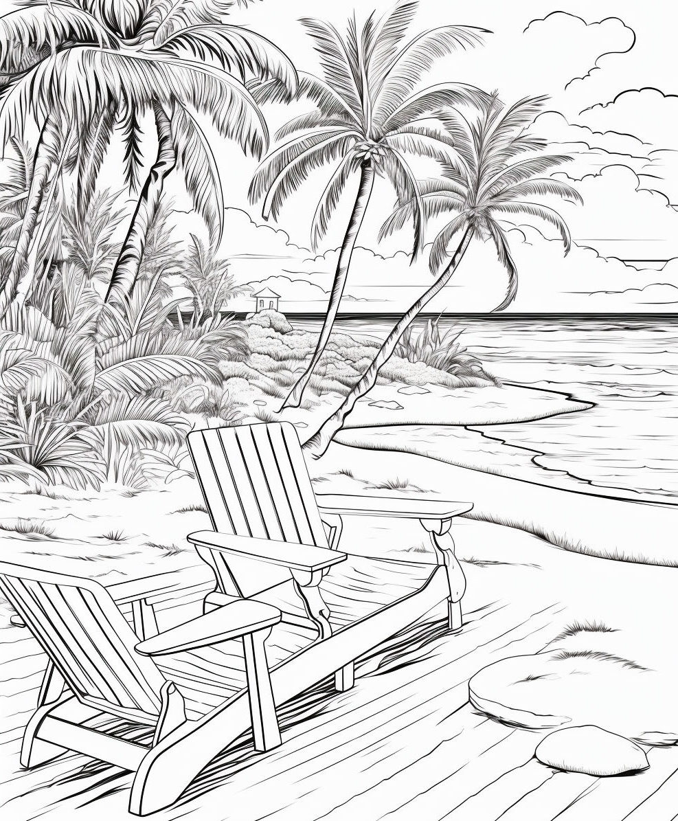 200 Beach Coloring Pages Free Printable 108