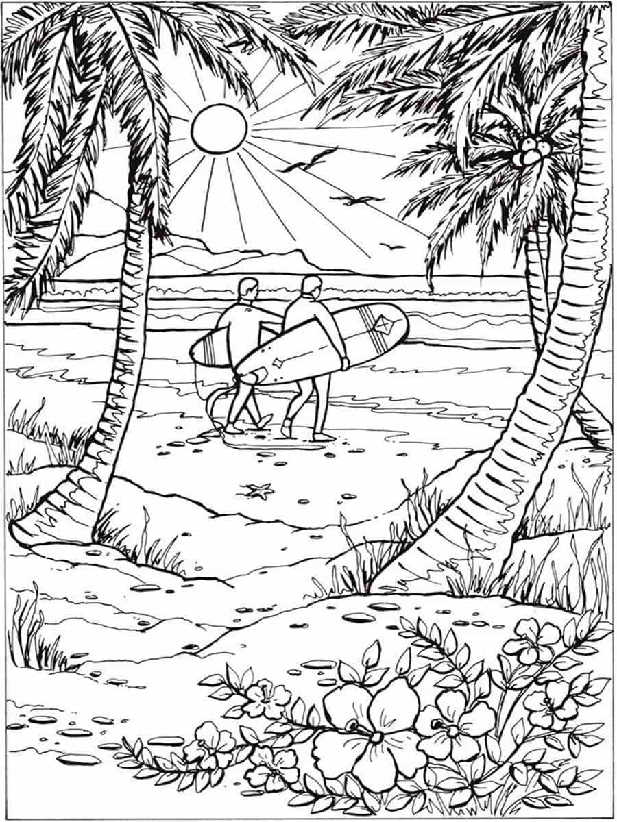 200 Beach Coloring Pages Free Printable 113