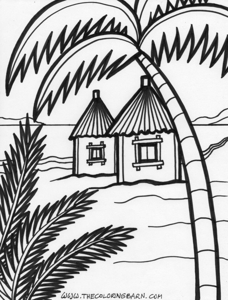 200 Beach Coloring Pages Free Printable 129