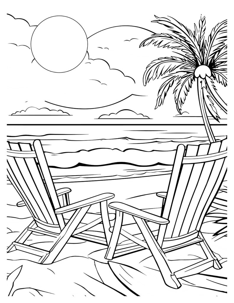 200 Beach Coloring Pages Free Printable 130